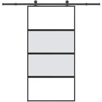 vidaXL Schiebetür mit Beschlag 102,5x205 cm - Moderne Schiebetür aus Hartglas und Aluminium, platzsparend und langlebig. Ideal für stilvolle Inneneinrichtungen mit geräuschlosem Öffnungsmechanismus und einfachem Montagezubehör.