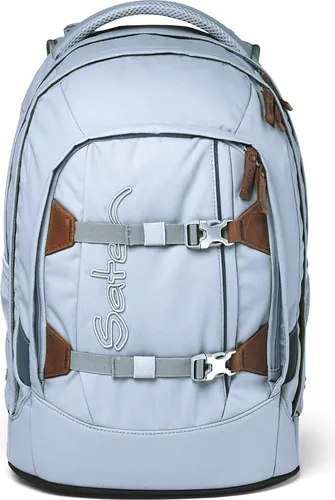 Satch pack Schulrucksack Nordic Ice Blue - Schulranzen mit 30 l Volumen, ideal für Mädchen, ausgestattet mit Brust- und Hüftgurt sowie reflektierenden Elementen für mehr Sicherheit.