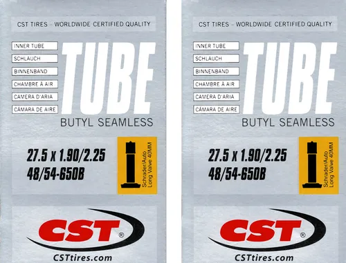 2x CST Fahrrad Schlauch 27,5 AV 40 mm Autoventil 48/54-650B Butyl Schrader