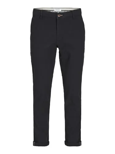 JACK & JONES Slim Fit Chino Hose für Männer - Wanderhosen aus 50% Bio-Baumwolle, bequem und flexibel dank Elasthan, ideal für aktive Tage im Freien.
