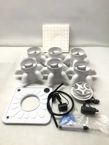 QWORK Hydroponik Turm Kit 6 Etagen 30 Locher Pflanzturm Hydroponisches