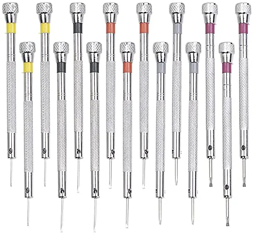 AGT Mini Schraubendreher: 5-teiliges Uhrmacher-Schraubendreher-Set, 3er Pack (Uhrmacherwerkzeug Schraubendreher, Uhrmacherschraubendreher, Feinmechaniker)