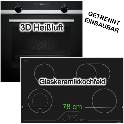SIEMENS Herdset mit 3D-Heißluft und Hydrolyse