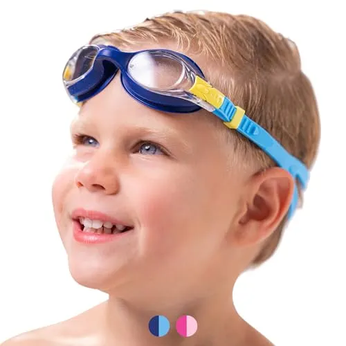Limmys Premium Kinder Schwimmbrille – Anti-Beschlag Schwimmbrille mit UV-Schutz, Auslaufsicherem Sitz & Verstellbarem Band – Mit Schutzetui