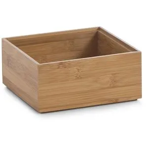 Zeller Holzkiste 13330 Ordnungsbox aus Bambus, 15 x 15 x 7 cm - Elegante Ordnungsbox aus hochwertigem Bambus, ideal für die Aufbewahrung von Kleinutensilien. Stapelbar und in verschiedenen Größen kombinierbar – für mehr Ordnung in Ihrem Zuhause.