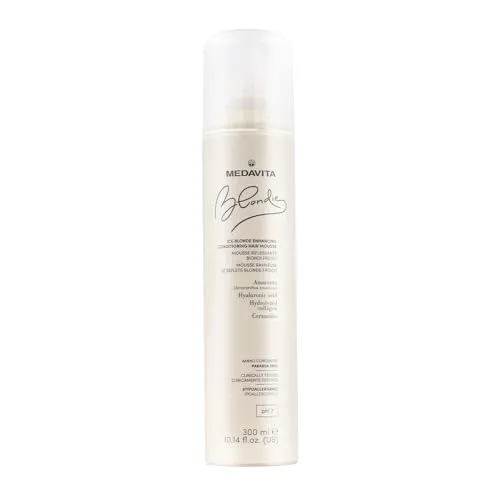 Medavita Ice Blonde Conditioning Mousse 300ml - Styling-Mousse für kühles Blond, pflegt das Haar und verleiht Glanz für ein strahlendes Finish.