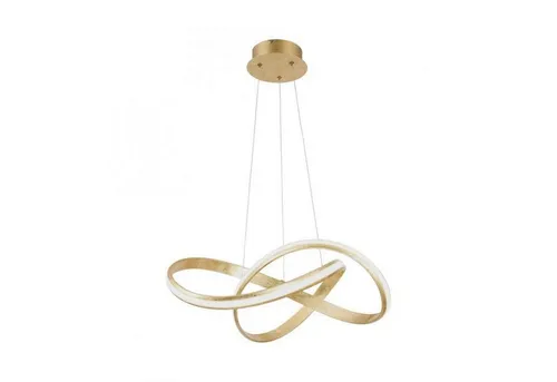 Licht-Erlebnisse Pendelleuchte SWADULL, LED fest integriert, Warmweiß, LED Metall 57 cm breit H: max. 120 cm in Gold warmweißes Licht 3000 K