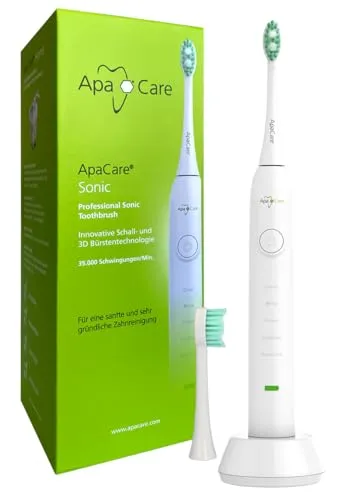 Apacare Sonic Schallzahnbürste Professional - Elektrische Zahnbürste mit hochfrequenten Schwingungen für gründliche Reinigung und gesunde Zähne - rezeptfrei erhältlich.