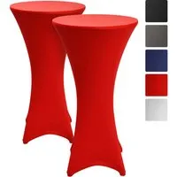 Beautissu Stella Stehtischhusse Ø 80 cm Rot 2tlg in rot von Beautissu