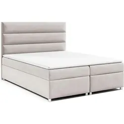 Best For Home Boxbett, Creme, Textil, Höhe ca. 18 cm, Rechteckig, 140x200 cm, Schlafzimmer, Betten, Boxspringbetten