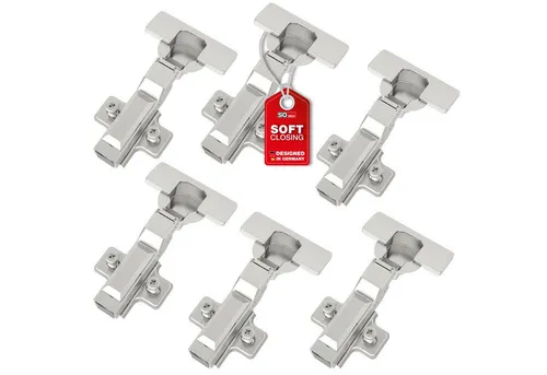 SO-TECH® Türbeschlag SMOOTH Topfband T52 Scharnier Mittelanschlag Komplettset (6 St), 6er Set Standard gedämpft mit Kreuzplatte