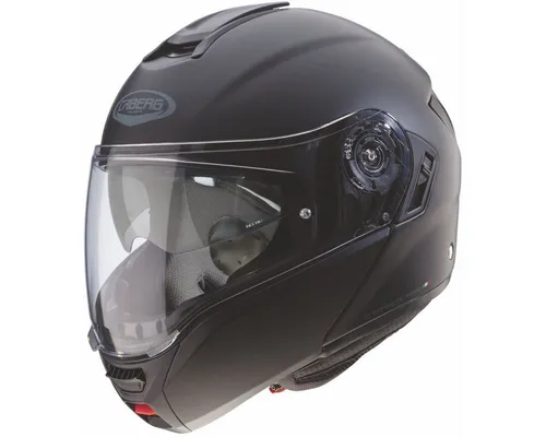 Caberg Levo Klapphelm matt-schwarz XL - Motorradhelm mit ultra breitem Visier für einzigartiges Sichtfeld, Dual Homologation P/J für optimalen Komfort und vielseitige Nutzung als Integral- und Jethelm.