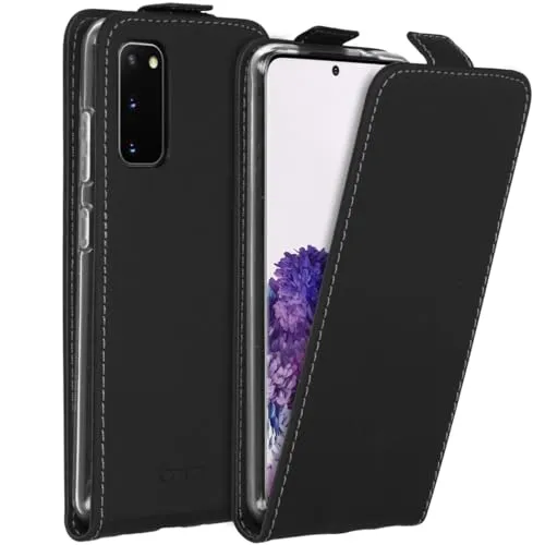 Produktbild ACCEZZ Flipcase Hülle kompatibel mit Samsung Galaxy S20– Flip Case Tasche – Handytasche zum Aufklappen in Schwarz [1 Kartenfach, Magnetverschluss, Premium Kunstleder]