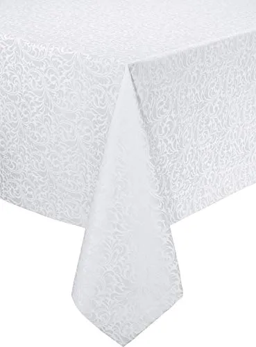 Erwin Müller Tischdecke Uni Hamm weiß 130x170 cm - mit Fleckschutz - Schöne Erwin Müller Tischdecke in Jacquard-Damast mit praktischem Fleckschutz. Perfekt für jeden Anlass, schmutzunempfindlich und leicht zu reinigen. Die elegante Verarbeitung mit Kuvertsaum verleiht Ihrem Tisch einen besonderen Glanz.