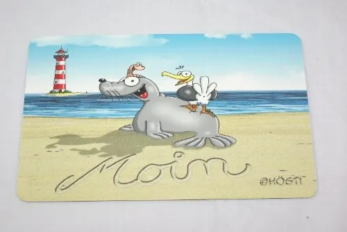 Frühstücksbrettchen Brettchen Schneidbrett Moin Leuchtturm Robbe Möwe Hösti