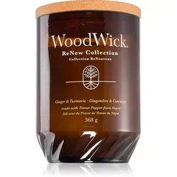 WoodWick ReNew Duftkerze Cherry Ginger & Turmeric - Kerzen im Glas mit knisterndem Holzdocht, hergestellt aus pflanzlicher Wachsmischung für eine saubere Verbrennung und entspannendes Ambiente.