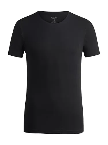 OLYMP Herren T-Shirt Langarm Level.Five, Einfarbig, Body fit, Schwarz 68,S - T-Shirts für Herren, körperbetonte Passform und zeitloses Design, ideal für einen modernen Look in der Freizeit.