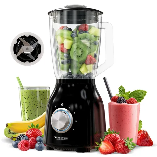 Watt Standmixer 1400W - 1,5L Glasbehälter, BPA-frei, 6 Edelstahl-Klingen für perfekte Zerkleinerung und Smoothies