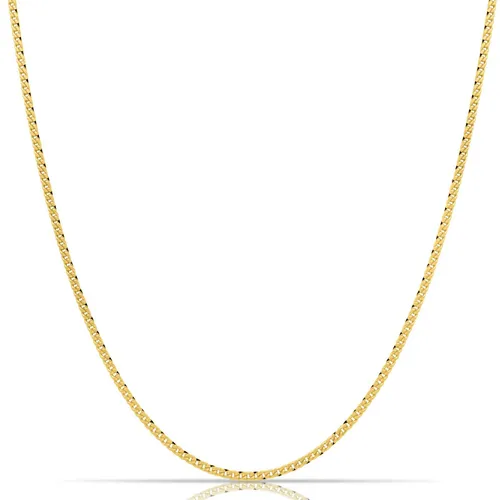 Tony Fein Kette ohne Anhänger Panzerkette 2mm 585er Vergoldet, Made in Italy für Damen und Herren