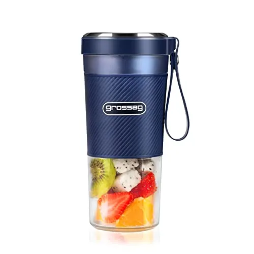 grossag Akku Smoothie Mixer to-go MX 10.09 Dunkelblau für 0,3 Liter