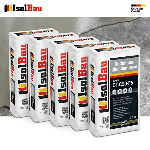 Bodenausgleichsmasse 2-20mm - Selbstnivellierende C20 - Mörtel, Putz, Zement & Gips - Ideal für schnelle und präzise Bodenausgleichung mit einer Schichtdicke von 2-20mm, betretbar nach nur 5 Stunden.