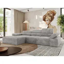 MKS Ecksofa, Hellgrau, 5-Sitzer mit Relaxfunktion von MKS Meble