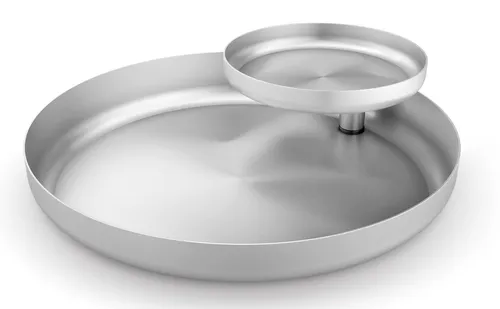 Edelstahl TWEO Obstschale Schale Dekorationsschale zweistöckig matt ZACK 20226