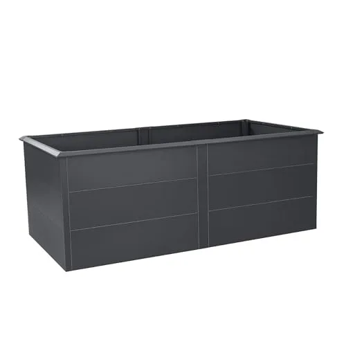 Zelsius Hochbeet Anthrazit RAL 7016 - 200 x 100 x 77 cm - Hochbeete-Kit für Garten, Terrasse oder Balkon. Ergonomisch gestaltet für rückenschonendes Arbeiten und ideal für den Anbau von Gemüse und Blumen.