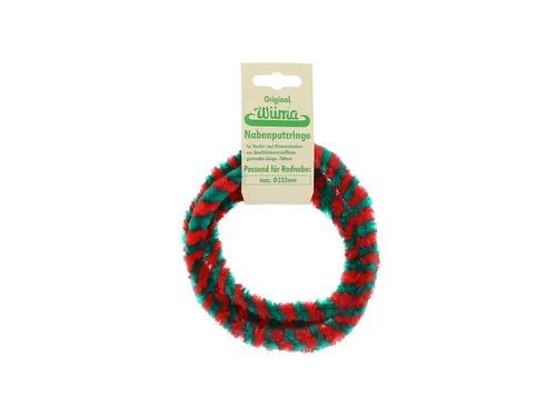 Nabenputzringe WÜMA Rot/Hellgrün (Set 2x 76cm für Motorrad)