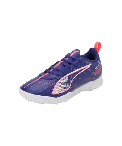 PUMA Unisex Youth Ultra 5 Play TT JR Soccer Shoe, Lapis Lazuli-PUMA White-Sunset Glow, 34 EU