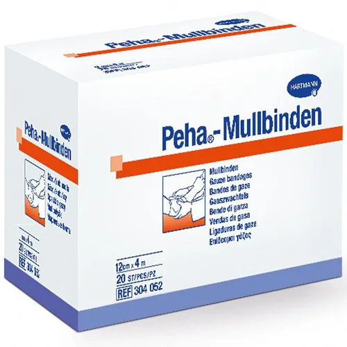 Hartmann Mullbinden Peha, 20 Stück, 4m x 12cm - Kompressen & Verbände - 20 klassische Mullbinden, ideal als Trägerverband oder zur Fixierung von Wundauflagen, aus unelastischem Bindengewebe für optimale Sicherheit.