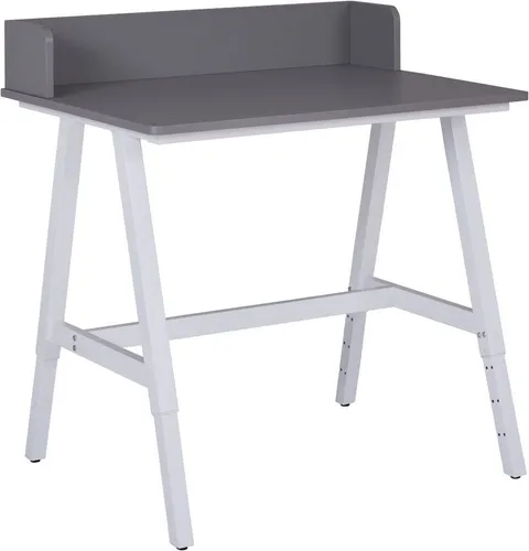INTER LINK Schreibtisch Emmelie, höhenverstellbar, weiß-grau, B:80cm H:54-85cm - Praktischer Schreibtisch mit 4-fach höhenverstellbarem Gestell. Ideal für flexibles Arbeiten und modernes Design in jedem Raum.