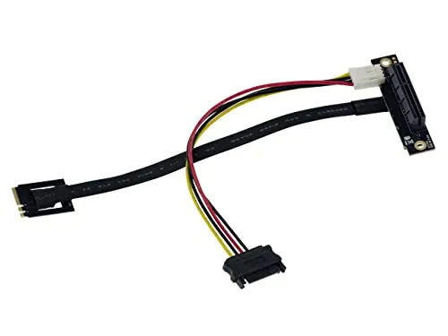 KALEA-INFORMATIQUE Riser-Adapter PCIe Gen 3.0 4X zu M2 E A Key-Anschluss. Länge des Tischtuchs 20cm.