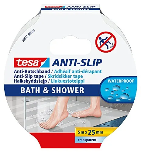 Tesa Antirutsch-Klebeband Bath und Shower, 5m x 25mm
