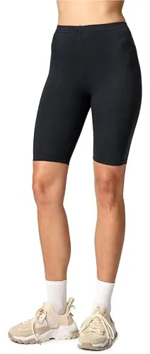 Merry Style Damen Sport Leggings kurz Sportleggings Radlerhose Sporthose aus Viskose MS10-145 (Schwarz, XS)