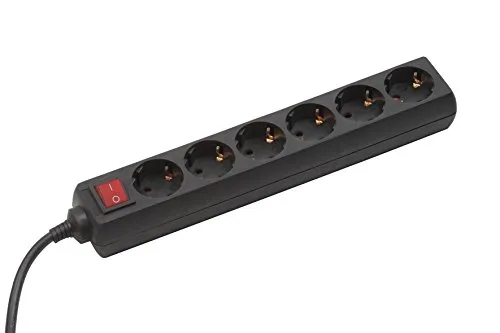 Meister Steckdosenleiste 6-fach - 1,4 m Kabel - schwarz - Kunststoffleitung - IP20 Innenbereich - Schalter / Steckerleiste / Mehrfachsteckdose / Tischsteckdose / Tido 6-fach / 7430520