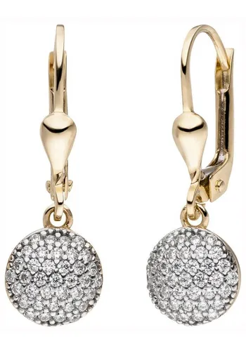 JOBO Paar Ohrhänger, 333 Gold mit 74 Zirkonia