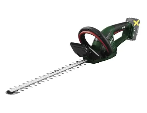 PARKSIDE Akku-Heckenschere PHSA 20-Li mit Lasercut-Messer - Heckenschere mit 52 cm Schnittlänge und lasergeschnittenem Qualitätsmesser. Ergonomisches Design mit Softgrip und integrierter Wandaufhängung für platzsparende Lagerung. Kompatibel mit PARKSIDE X 20 V Akkus.