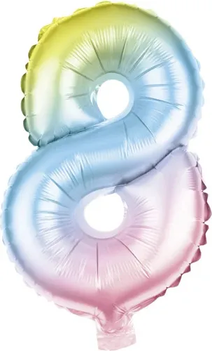 Folienballon Zahl 8 bunt 100 cm Ballons