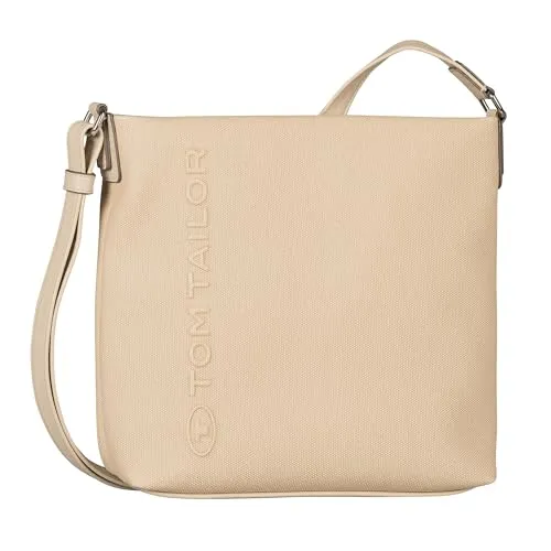 TOM TAILOR Damen TTROSA S Umhängetasche - Stylische Umhängetasche in beige mit Canvas-Optik, ideal für den Alltag und vielseitig kombinierbar.
