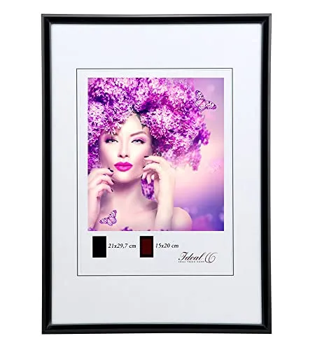 IDEAL TREND New Lifestyle Kunststoff Bilderrahmen Kunststoffrahmen Bildhalter Bildträger: Farbe: Schwarz | Format: 13x18
