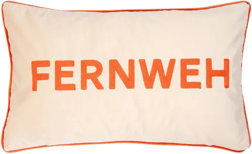 PAD Letters FERNWEH Kissenbezug Sand-orange, 30 x 50 cm von Pad