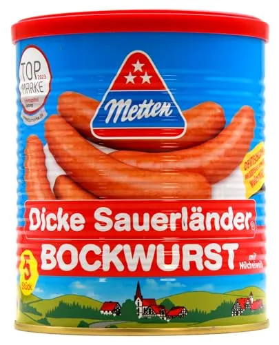 Metten Dicke Sauerländer Bockwurst, 6er Pack (6 x 400g) von Metten