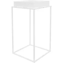 Pflanzenständer Blumenständer Weiß 88cm - Topfpflanzenständer aus stabilem Metall, ideal für Innen- und Außenbereich. Zeitloses Design mit abnehmbarer Ablagefläche für vielfältige Pflanzen.