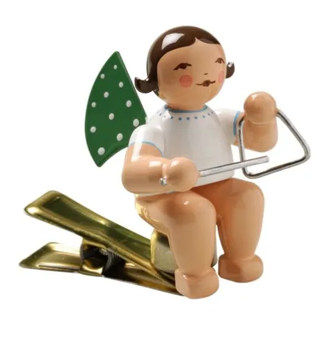 Wendt & Kühn Engel mit Triangel auf Klemme 650/90/16 Christbaumschmuck  Advent