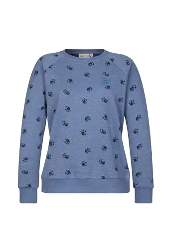 Naketano Krokettenhorst 20 - Blue Melange Dog Print - Bequemer Damen-Sweater mit Rundhalskragen und lockerer Passform. Der weiche Materialmix sorgt für angenehmen Tragekomfort. Ideal für entspannte Stunden und Freizeitaktivitäten.
