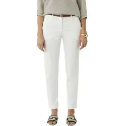 Schmale Hose mit Gürtel in Weiß Größe 38 - Damen-Hosen, modisch und figurbetont mit verstellbarem Gürtel für optimalen Sitz und Stil.