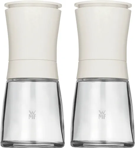 WMF Trend Mühlenset 2tlg - Salz- und Pfeffermühle mit Keramikmahlwerk - Küchenhelfer: 2 unbefüllte Gewürzmühlen mit hygienischem Glasbehälter und stufenlos einstellbarem Keramikmahlwerk für gleichmäßige Körnung und 10 Jahre Garantie.