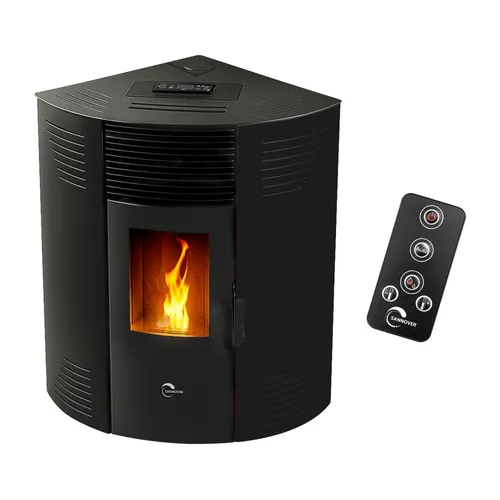 Sannover Eck-Pelletofen Iseos 12,2 kW Schwarz – Effizient und Designorientiert