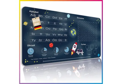 Lineo Schreibtischunterlage Tischunterlage & Malunterlage für Kinder 80x40 cm, (Robuste Malunterlage Schreibtisch Unterlegmatte)